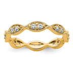 14k Polished Vintage Pave 1/2 carat Diamond Complete Eternity Band