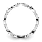 14k White Gold Polished Vintage Pave 1/2 carat Diamond Complete Eternity Band
