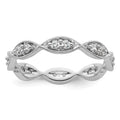 14k White Gold Polished Vintage Pave 1/2 carat Diamond Complete Eternity Band