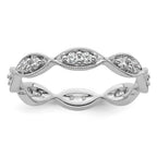 14k White Gold Polished Vintage Pave 1/2 carat Diamond Complete Eternity Band