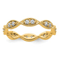 14k Polished Vintage Pave 1/2 carat Diamond Complete Eternity Band