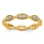 14k Polished Vintage Pave 1/2 carat Diamond Complete Eternity Band