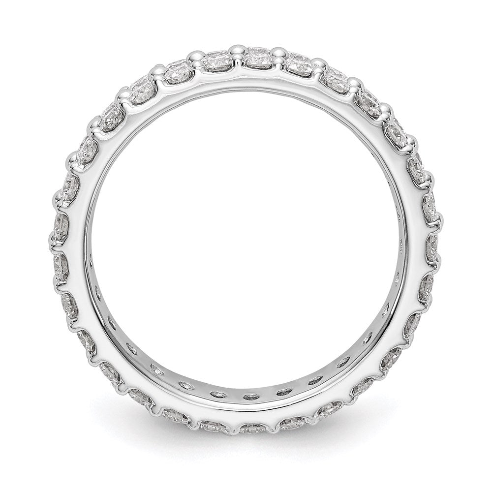 True Origin 14K White Gold 2 carat Lab Grown Diamond VS+ F+ Complete Double Row Eternity Band