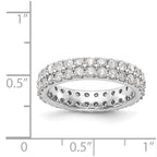 14k White Polished Round 2CT Double Row Diamond Eternity Band