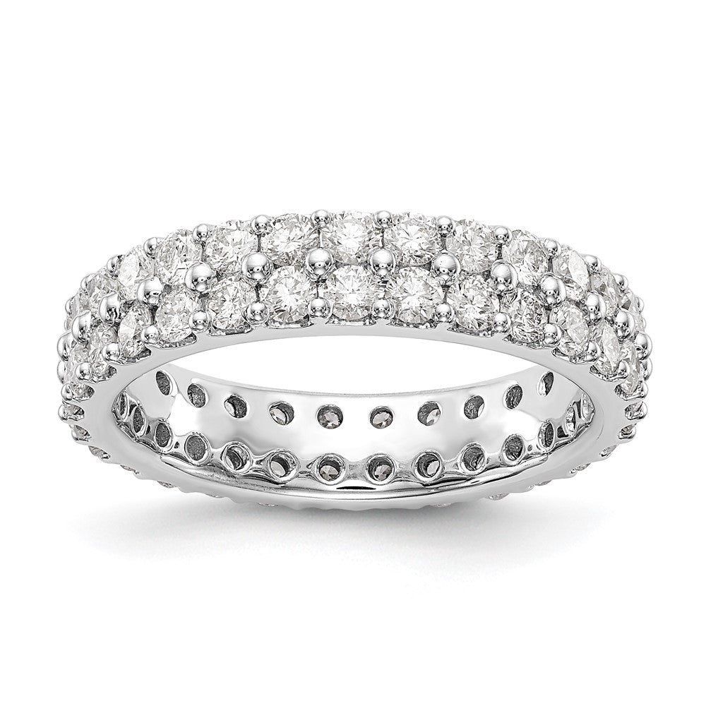 True Origin 14K White Gold 2 carat Lab Grown Diamond VS+ F+ Complete Double Row Eternity Band
