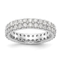 True Origin 14K White Gold 2 carat Lab Grown Diamond VS+ F+ Complete Double Row Eternity Band