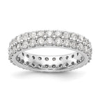 True Origin 14K White Gold 2 carat Lab Grown Diamond VS+ F+ Complete Double Row Eternity Band