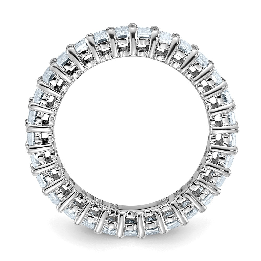 14kw Emerald-cut D E F Pure Light Moissanite Eternity Band
