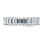 14kw Emerald-cut D E F Pure Light Moissanite Eternity Band