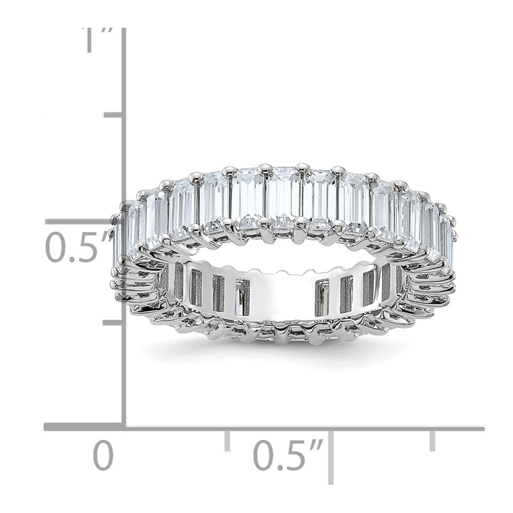 14kw Emerald-cut D E F Pure Light Moissanite Eternity Band