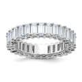 14kw Emerald-cut D E F Pure Light Moissanite Eternity Band