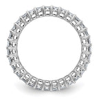 14kw Emerald-cut D E F Pure Light Moissanite Eternity Band