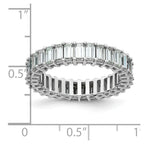 14kw Emerald-cut D E F Pure Light Moissanite Eternity Band