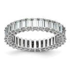 14kw Emerald-cut D E F Pure Light Moissanite Eternity Band