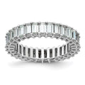 14kw Emerald-cut D E F Pure Light Moissanite Eternity Band