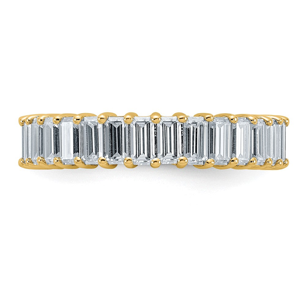 14k Emerald-cut D E F Pure Light Moissanite Eternity Band