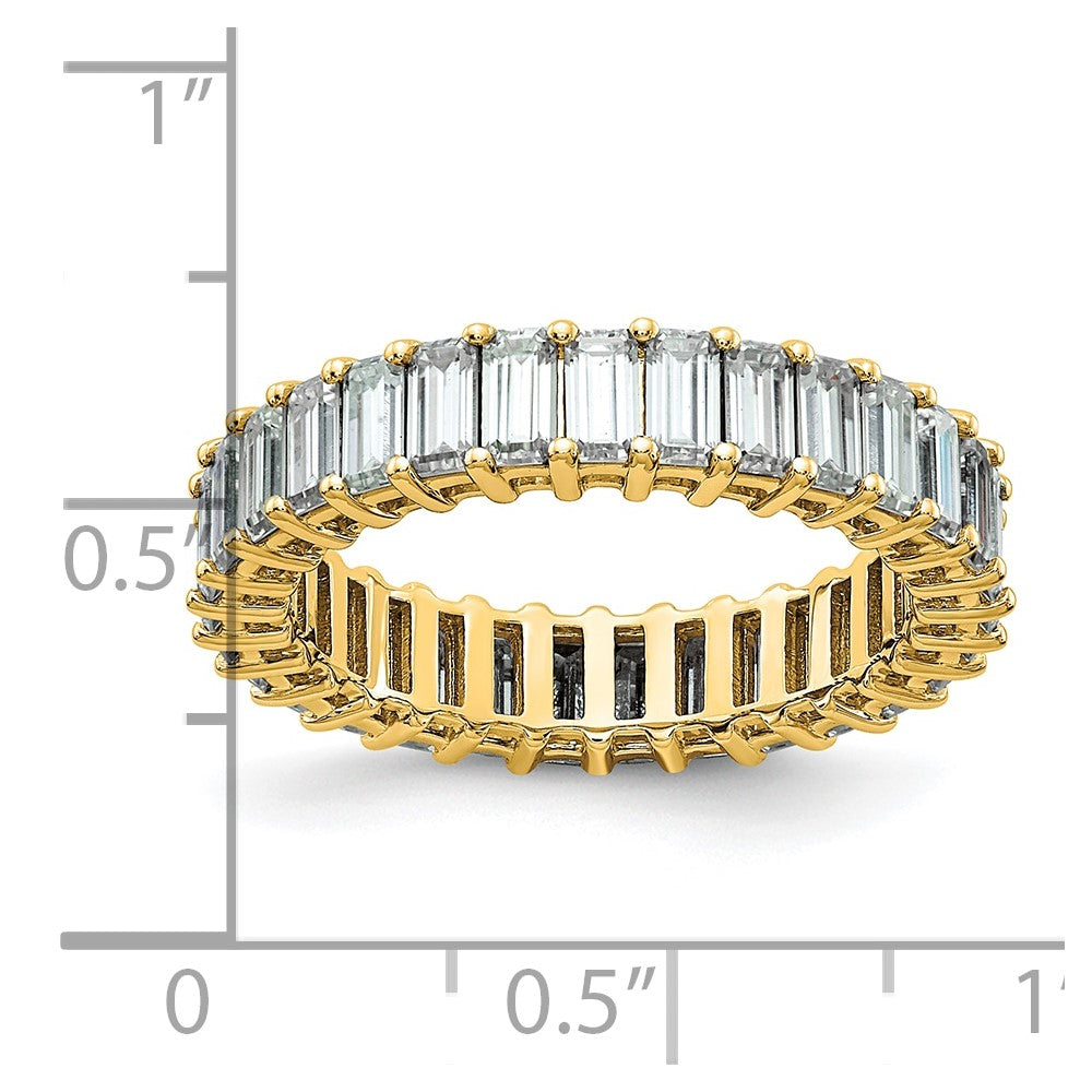 14k Emerald-cut D E F Pure Light Moissanite Eternity Band