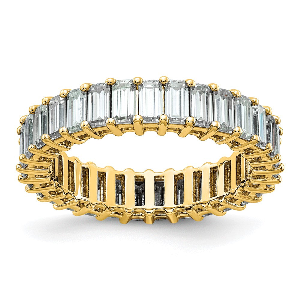 14k Emerald-cut D E F Pure Light Moissanite Eternity Band