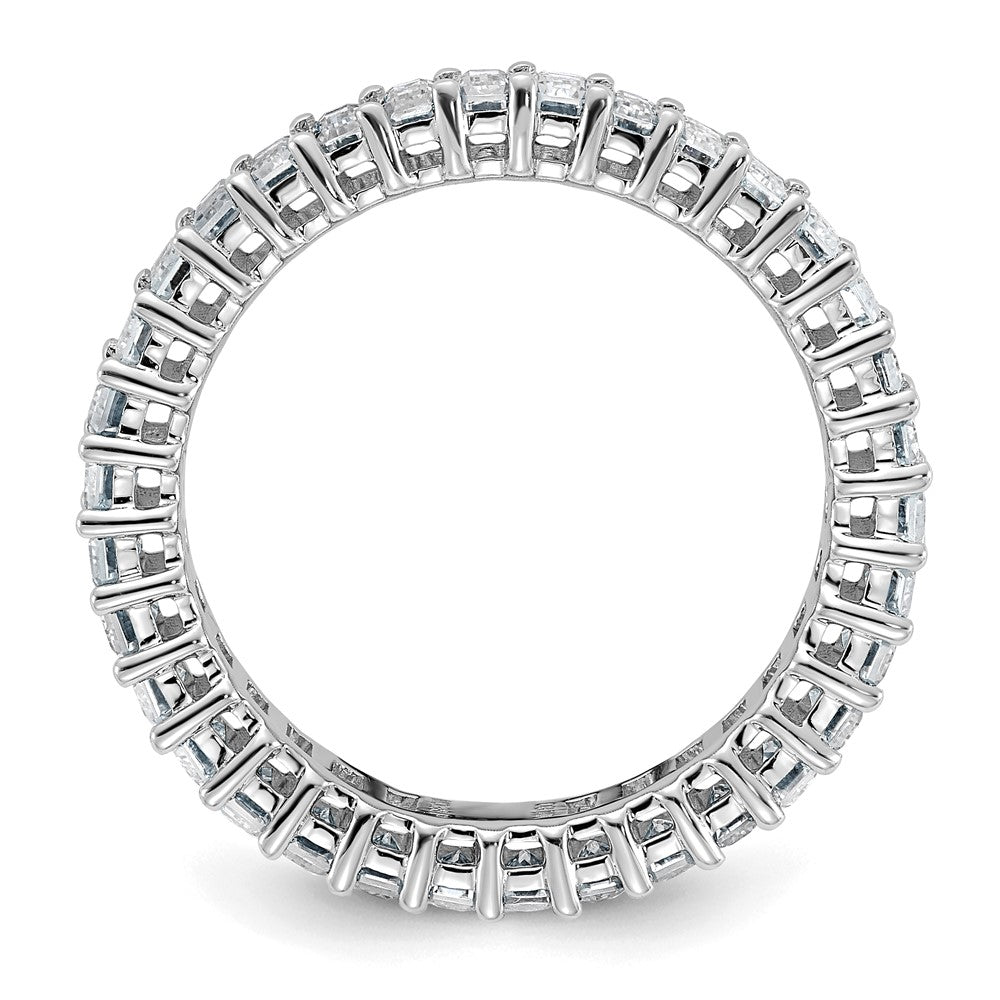 14kw Emerald-cut D E F Pure Light Moissanite Eternity Band