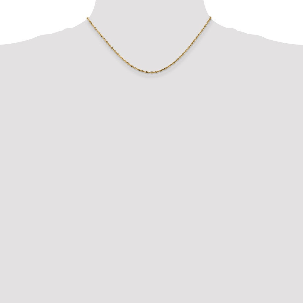 14K 1.8mm Ultra Diamond-cut Rope with Lobster Clasp Chain