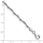 Sterling Silver Rhodium-plated Twist 9 inch Plus 1 inch Extender - Total 10 inch Anklet