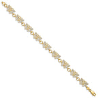14k with White Rhodium Butterfly 7 inch Bracelet