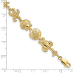 14k Polished Sea Life Theme 7.25 inch Bracelet