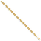 14k Swimming Sea Turtle 7.25 inch Bracelet