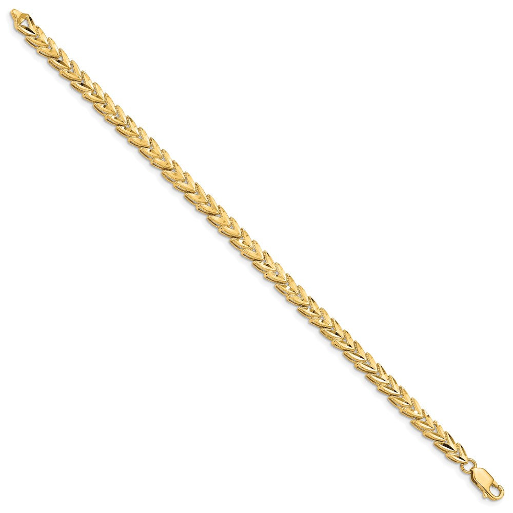 14K Polished 5mm Diamond-cut 7 inch Bracelet