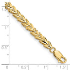 14K Polished 5mm Diamond-cut 7 inch Bracelet