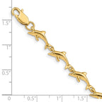 14K Polished Dolphin 7 inch Bracelet