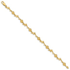 14K Polished Dolphin and Sea Shell 7 inch Bracelet