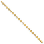 14K Diamond-cut Starfish/Sand Dollar/Shell 7 inch Bracelet