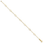 14k Oval Design Diamond-cut 7.25 inch Bracelet