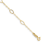 14k Oval Design Diamond-cut 7.25 inch Bracelet