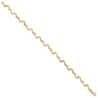 14k Diamond-cut Wavy Link 7.5 inch Bracelet