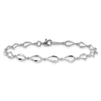 14k White Gold Polished Fancy Twisted Link Bracelet