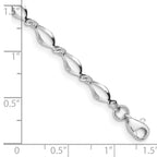 14k White Gold Polished Fancy Twisted Link Bracelet