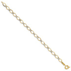 14K Two-tone Oval and Diamond-cut Circle Bracelet