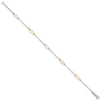 14K Tri-color Oval Link Bracelet