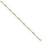 14K Two-Tone Polished Infinity Symbol and Fancy Link 7.5 inch Bracelet
