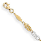 14K Two-Tone Polished Infinity Symbol and Fancy Link 7.5 inch Bracelet