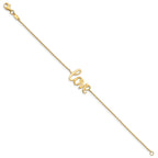 14K Polished LOVE Script 7 inch Bracelet