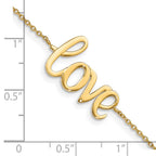 14K Polished LOVE Script 7 inch Bracelet