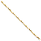 14k Polished Diamond-cut X-and-Heart 7 inch Bracelet