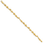 14K Polished and Textured Sea Life 7.25 inch Bracelet
