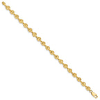 14k Polished and Textured Sand Dollar 7.25 inch Bracelet