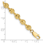 14k Polished and Textured Sand Dollar 7.25 inch Bracelet