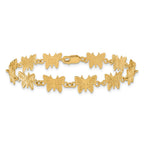 14k Satin and Polished Butterfly 7 inch Bracelet