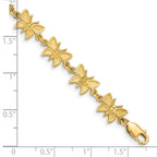 14k Satin and Polished Butterfly 7 inch Bracelet